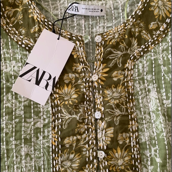 Zara Tribal Quilted Tunic Kaftan Dress with Slits - Picture 6 of 16